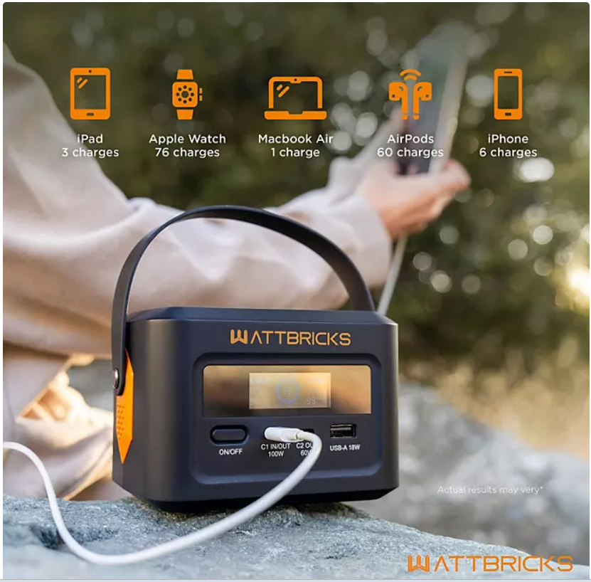 Wattbricks Energy 120-Watt Peak With 99.2Whr Portable Power Station