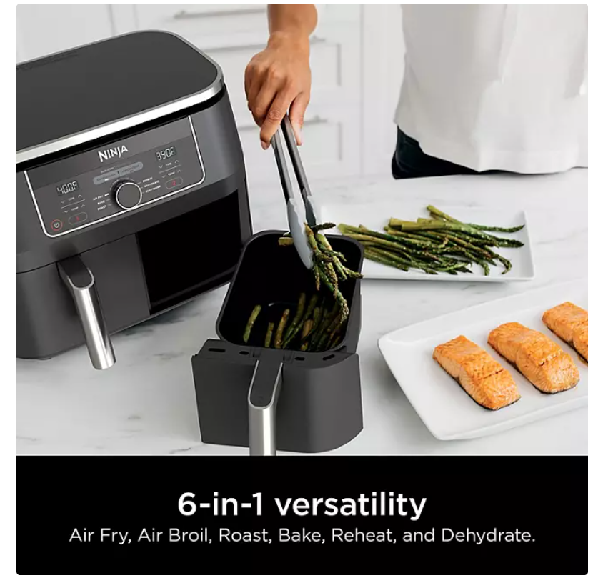 Ninja Foodi 6-in-1, 8 Quart 2-Basket Air Fryer with DualZone Technology