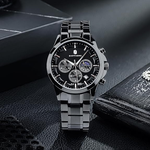 Men Analog Watch Waterproof Watch Quartz Chronograph Date Display Stainless Steel Mens Wrist Watches Casual Business Gifts for Men Fashion Designer Mens Dress Watch